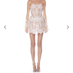 Bronx and Banco White Sheath Dress Spaghetti Strap, maraya Blanc lace mini dress
